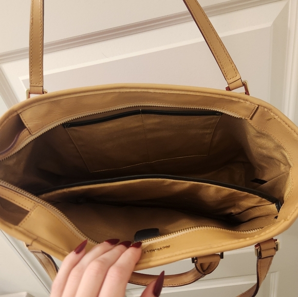 Antonio Melani Color Block Shoulder Bag Purse Tan Pink Large  #O - Picture 7 of 15